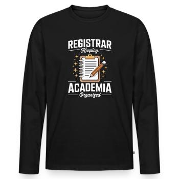  Schulsekretariat Schulbüro Lustiges Organisation - Männer Premium Bio Langarmshirt - Schwarz - Vorne - Nico (187cm)