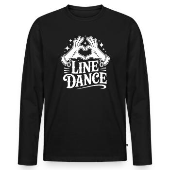 Amour de la danse en ligne - T-shirt manches longues Premium bio Homme - noir - Devant - Nico (187cm)