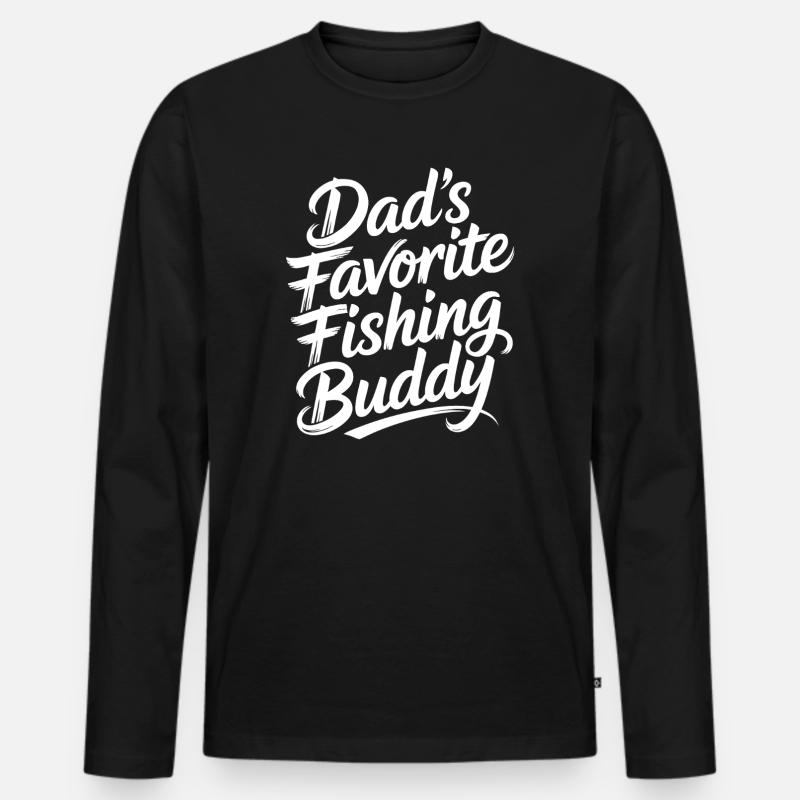 Vaters Lieblings Angelbuddy - Männer Premium Bio Langarmshirt - Schwarz