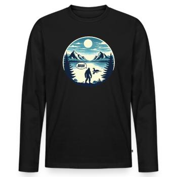 Bigfoot & Nessie - Männer Premium Bio Langarmshirt - Schwarz - Vorne - Nico (187cm)