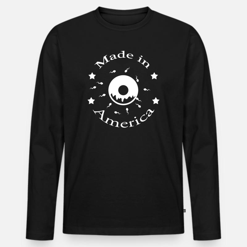 Made in America - Männer Premium Bio Langarmshirt - Schwarz