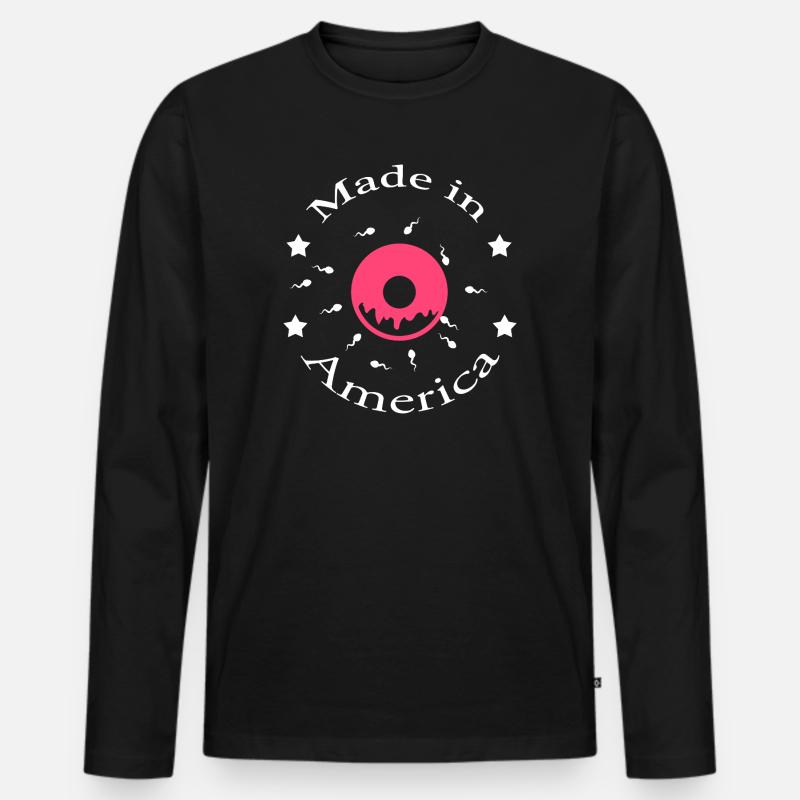 Made in America - Männer Premium Bio Langarmshirt - Schwarz