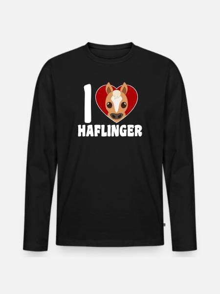 I love Haflinger heart - Men's Premium Organic Long Sleeve Shirt - black