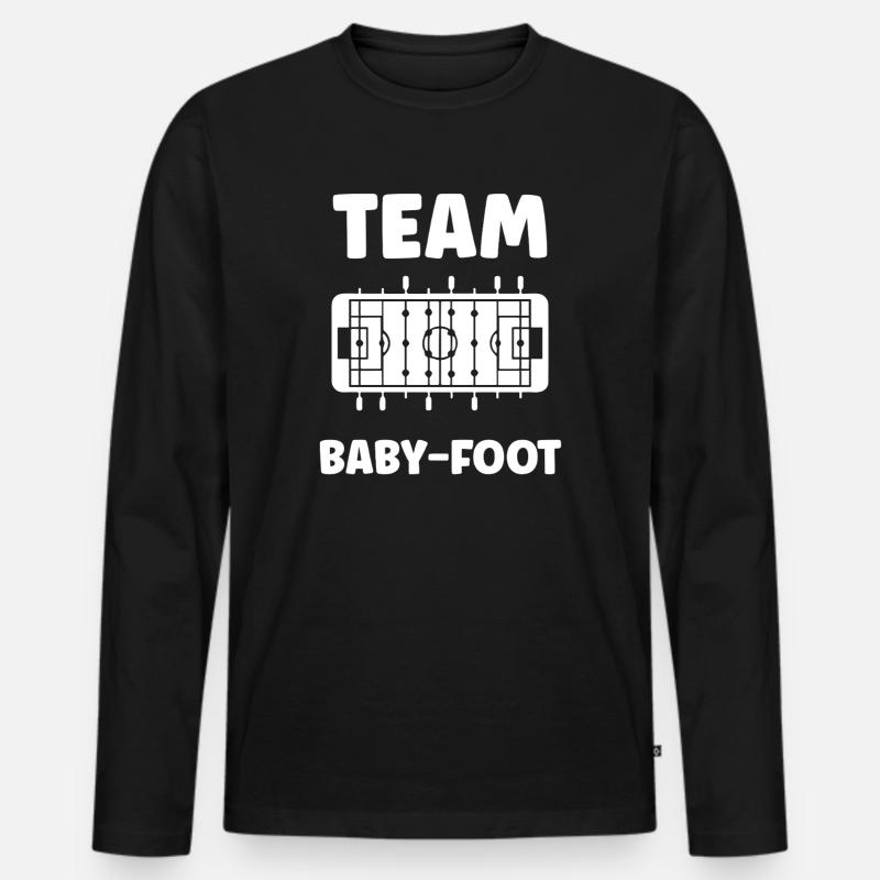 Tischfußball: - Männer Premium Bio Langarmshirt - Schwarz