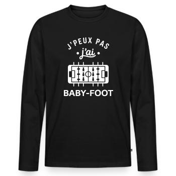 J'peux pas j'ai Babyfoot - T-shirt manches longues Premium bio Homme - noir - Devant - Nico (187cm)