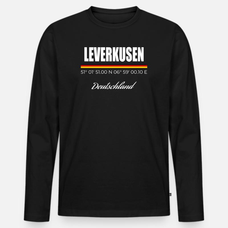 Leverkusen - Männer Premium Bio Langarmshirt - Schwarz