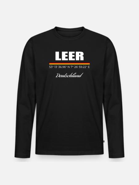 Leer - Männer Premium Bio Langarmshirt - Schwarz