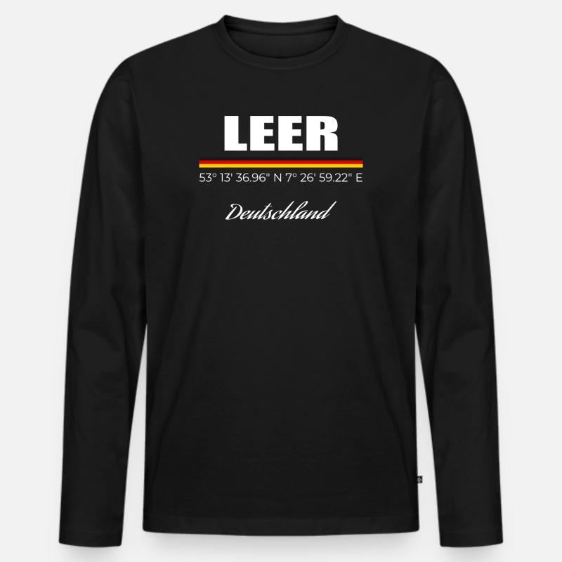 Leer - Männer Premium Bio Langarmshirt - Schwarz