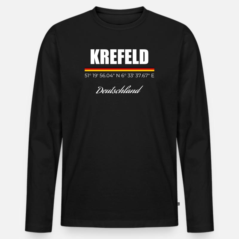 Krefeld - Männer Premium Bio Langarmshirt - Schwarz