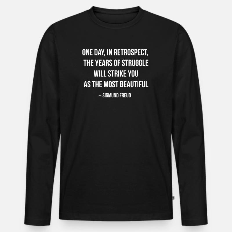 La lutte rétrospective devient beauté - T-shirt manches longues Premium bio Homme - noir