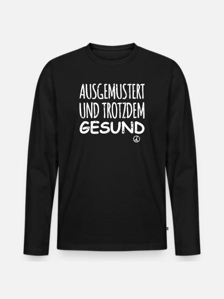 Peace Spruch Gegen Krieg - Männer Premium Bio Langarmshirt - Schwarz