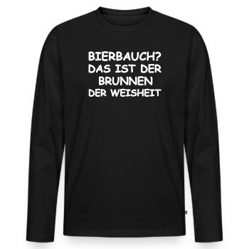Bierbauch Spruch - Männer Premium Bio Langarmshirt - Schwarz - Vorne - Nico (187cm)