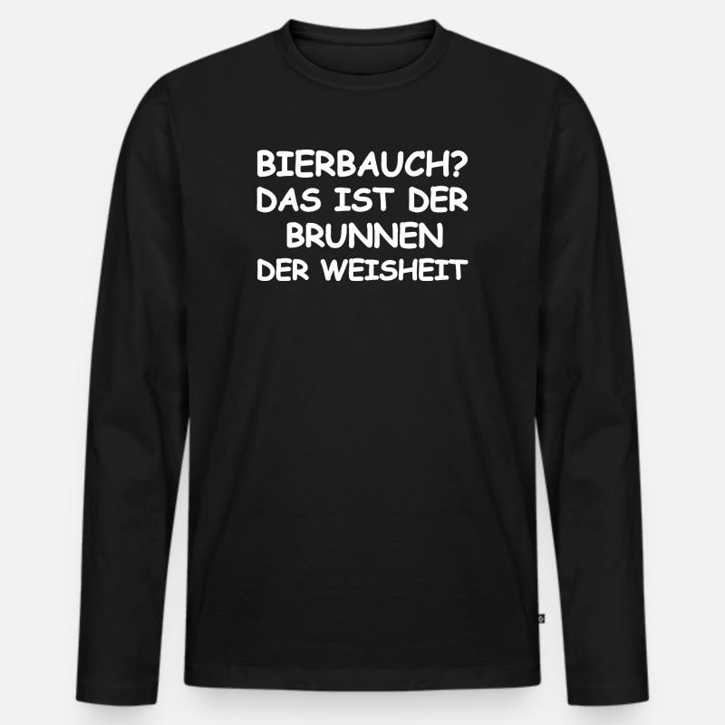 Bierbauch Spruch - Männer Premium Bio Langarmshirt - Schwarz