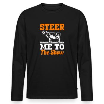 Viehzüchter Vieh - Männer Premium Bio Langarmshirt - Schwarz - Vorne - Nico (187cm)