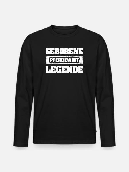Geschenk für Pferdewirt - Männer Premium Bio Langarmshirt - Schwarz