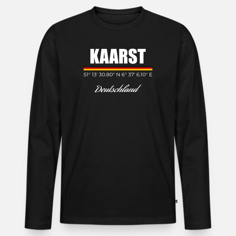 Kaarst - Männer Premium Bio Langarmshirt - Schwarz