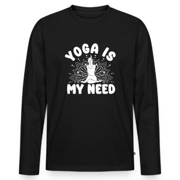 Pilates Enthusiasts Yoga Is My Need Pilates - Men's Premium Organic Long Sleeve Shirt - black - Front - Nico (187cm)