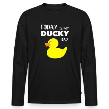 Today Is My Ducky Day - Men's Premium Organic Long Sleeve Shirt - black - Front - Nico (187cm)