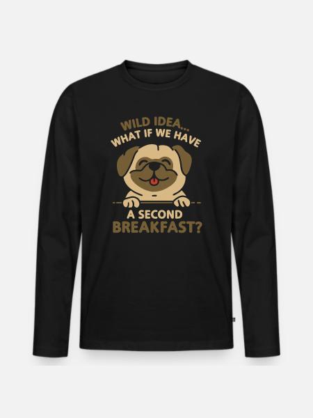 Second Breakfast - Men's Premium Organic Long Sleeve Shirt - black