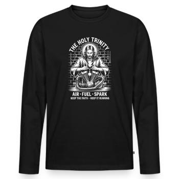 Mécanicien de locomotive Holy Trinity - T-shirt manches longues Premium bio Homme - noir - Devant - Nico (187cm)