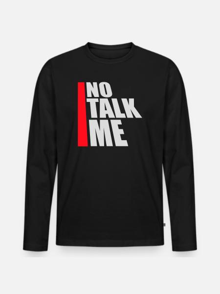 Pas de discours introverti antisocial drôle - T-shirt manches longues Premium bio Homme - noir