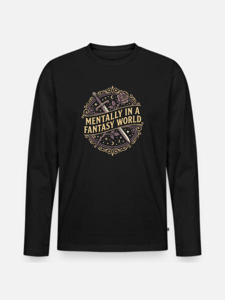 Romantasy Fantasy Romance Booktok Spicy Reader - Men's Premium Organic Long Sleeve Shirt - black