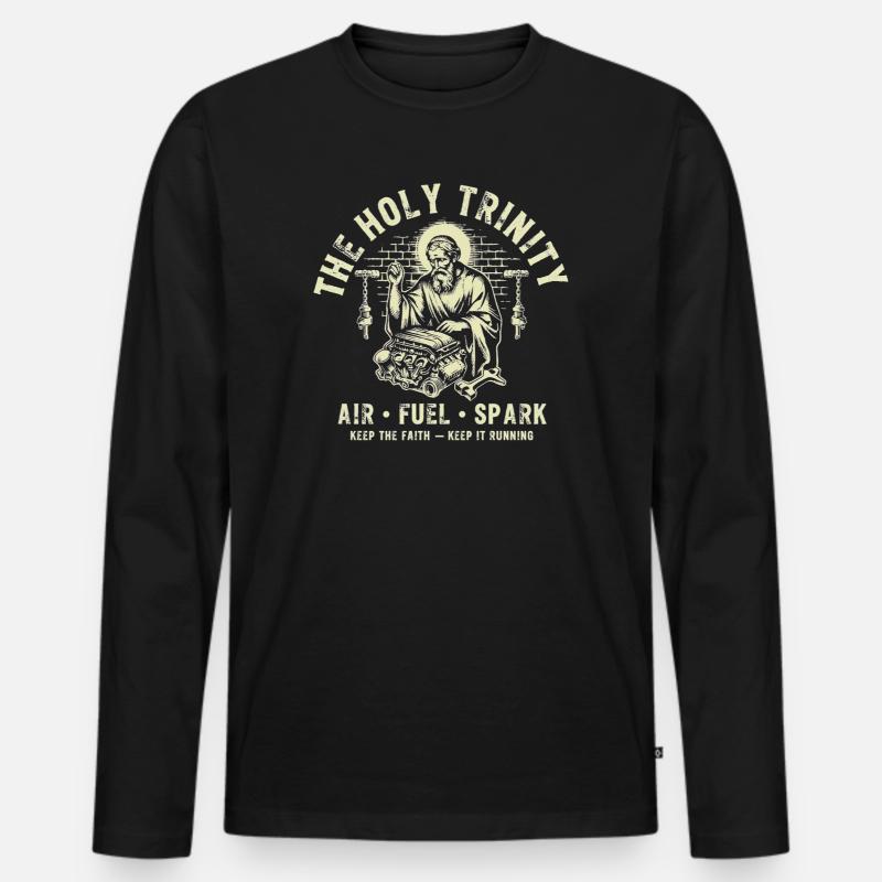 Holy Trinity Engine Spark - Männer Premium Bio Langarmshirt - Schwarz