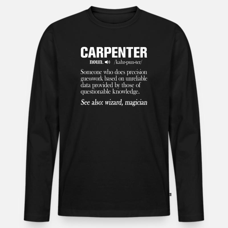 Zimmermann Definition Lustiger Handwerker Spruch - Männer Premium Bio Langarmshirt - Schwarz