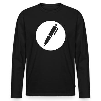 Stift, Kugelschreiber - Männer Premium Bio Langarmshirt - Schwarz - Vorne - Nico (187cm)