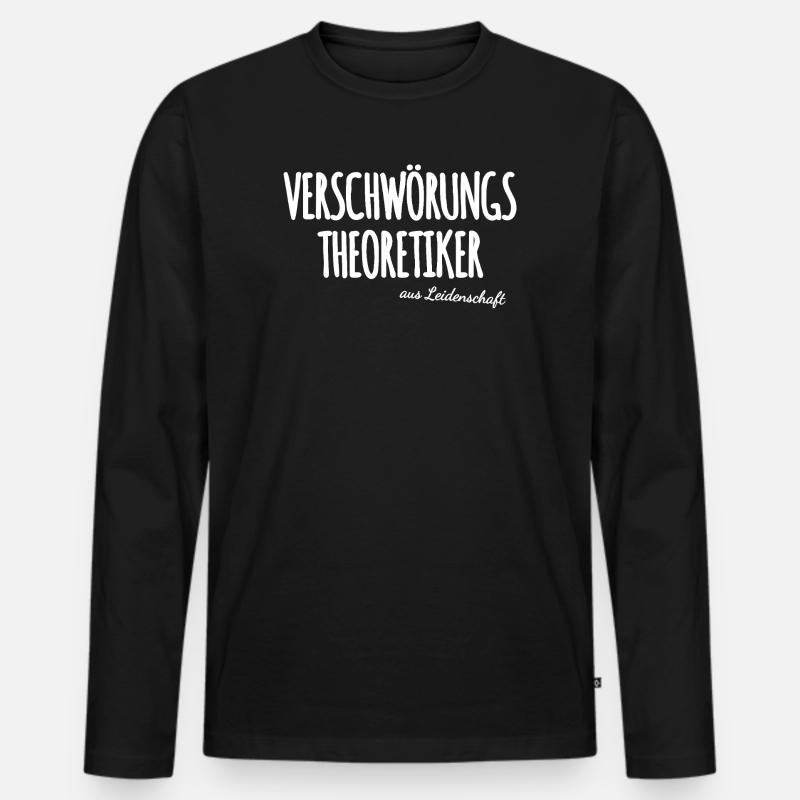 Verschwörungstheoretiker - Männer Premium Bio Langarmshirt - Schwarz