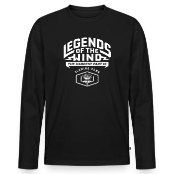 Legenden des Windes - Männer Premium Bio Langarmshirt - Schwarz - Vorne - Nico (187cm)