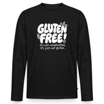 Gluten Free simply explained Humor - Men's Premium Organic Long Sleeve Shirt - black - Front - Nico (187cm)