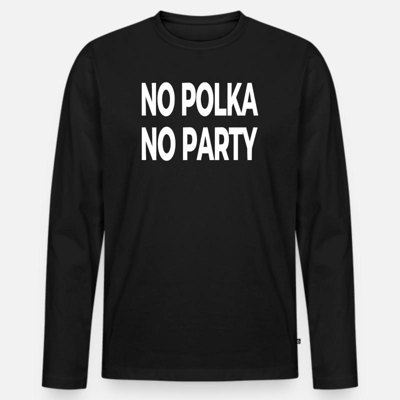 Polka - Männer Premium Bio Langarmshirt - Schwarz