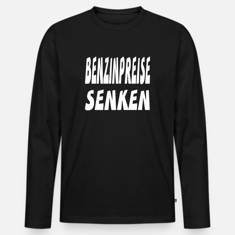 Benzin - Männer Premium Bio Langarmshirt - Schwarz