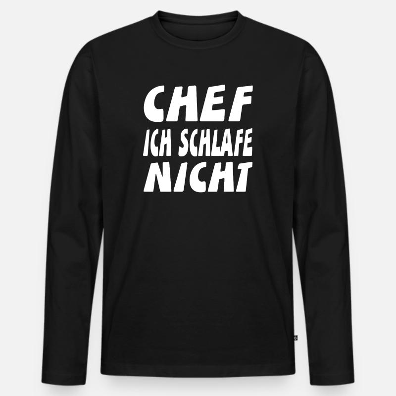 Chef - Männer Premium Bio Langarmshirt - Schwarz