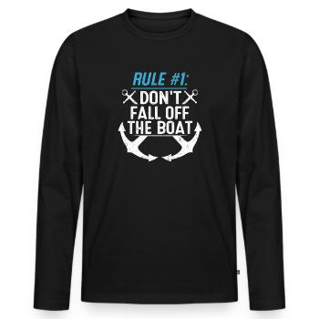 Don't Fall Off the Boat - Men's Premium Organic Long Sleeve Shirt - black - Front - Nico (187cm)