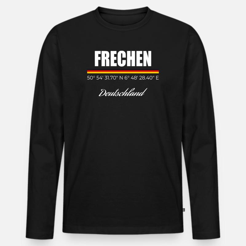 Frechen - Männer Premium Bio Langarmshirt - Schwarz