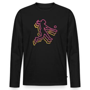 Joueuses féminines de softball - T-shirt manches longues Premium bio Homme - noir - Devant - Nico (187cm)