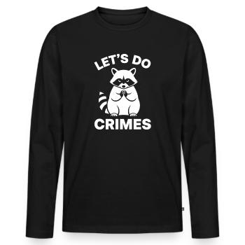 Raccoon Mischief Saying - Men's Premium Organic Long Sleeve Shirt - black - Front - Nico (187cm)