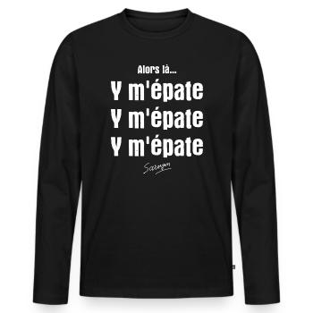 alors là, il m'épate, il m'épate, replique culte - T-shirt manches longues Premium bio Homme - noir - Devant - Nico (187cm)