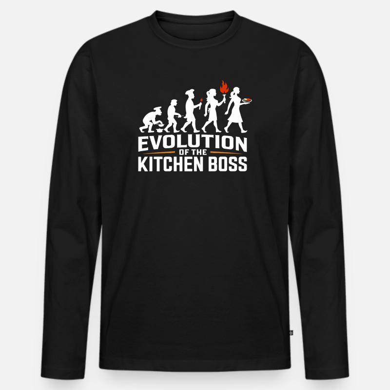 Chef Evolution - Men's Premium Organic Long Sleeve Shirt - black