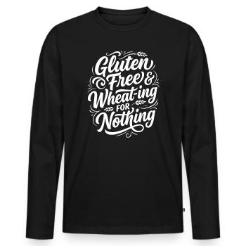 Gluten Free Nothing Humor Saying - Men's Premium Organic Long Sleeve Shirt - black - Front - Nico (187cm)