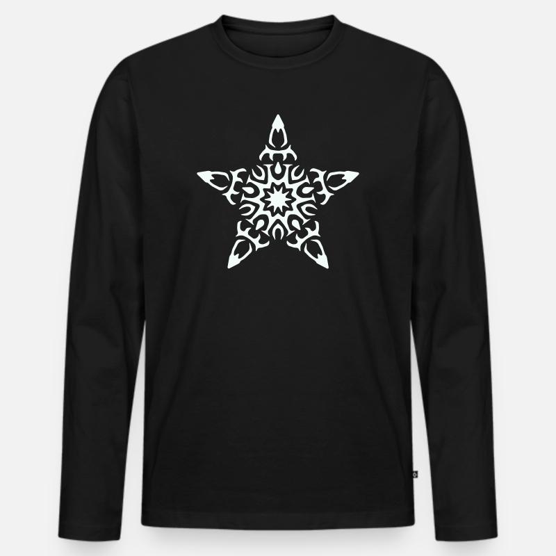 stern - Männer Premium Bio Langarmshirt - Schwarz