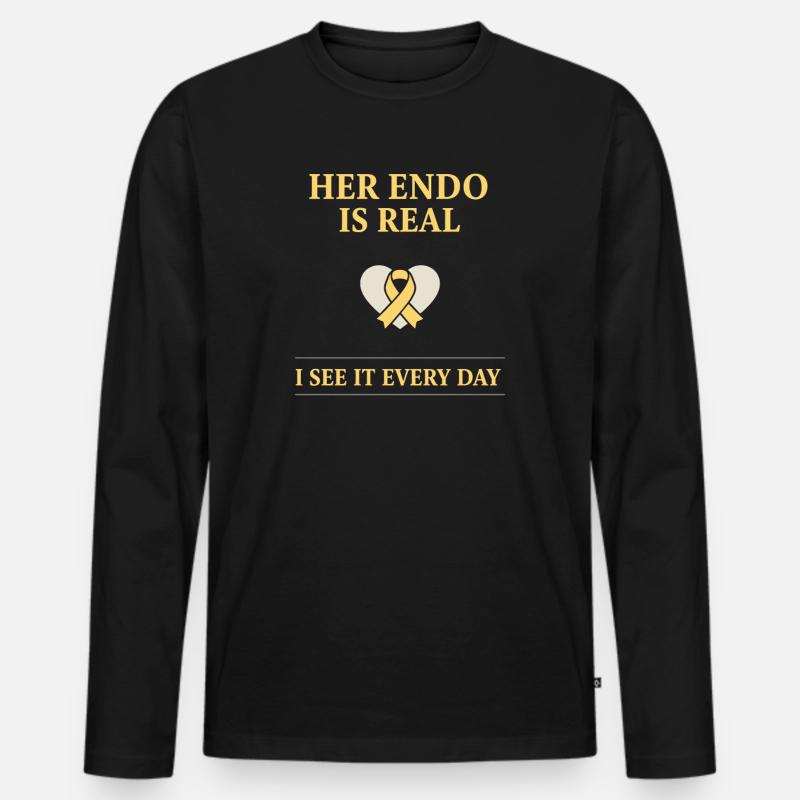 Endometriose-bewusstsein Endo Warrior - Männer Premium Bio Langarmshirt - Schwarz