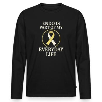 Sensibilisation à l’endométriose Guerrier de l’endo - T-shirt manches longues Premium bio Homme - noir - Devant - Nico (187cm)