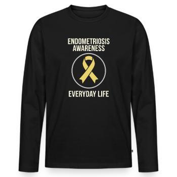 Sensibilisation à l’endométriose Guerrier de l’endo - T-shirt manches longues Premium bio Homme - noir - Devant - Nico (187cm)
