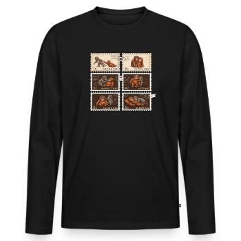 Stamps Baby Monkey Punch - Männer Premium Bio Langarmshirt - Schwarz - Vorne - Nico (187cm)