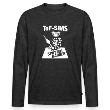 ToF-SIMS Ion Mass Spectrometry Sputtering - Men's Premium Organic Long Sleeve Shirt - heather anthracite - Front - Nico (187cm)