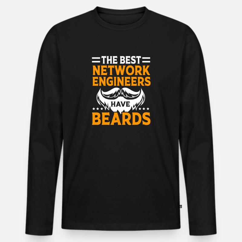 Netzwerk Informatiker Programmierer Admin - Männer Premium Bio Langarmshirt - Schwarz