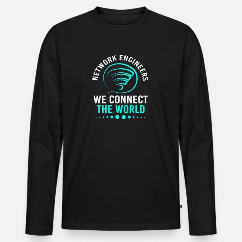 Network Engineer Programmer Computer Scientist - Men's Premium Organic Long Sleeve Shirt - black
